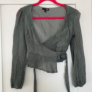 Cropped wraparound top